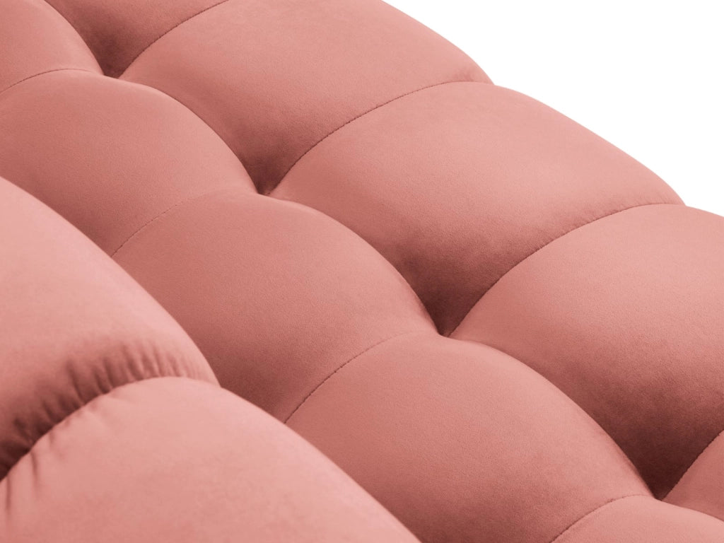 Cosmopolitan Design - Divano angolare sinistro "Bali" 5 posti in velluto rosa 