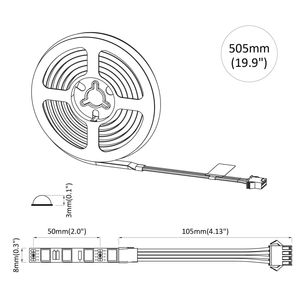 Striscia LED 2 pz Nero e trasparente 400 mm Rame e plastica CFW3100812