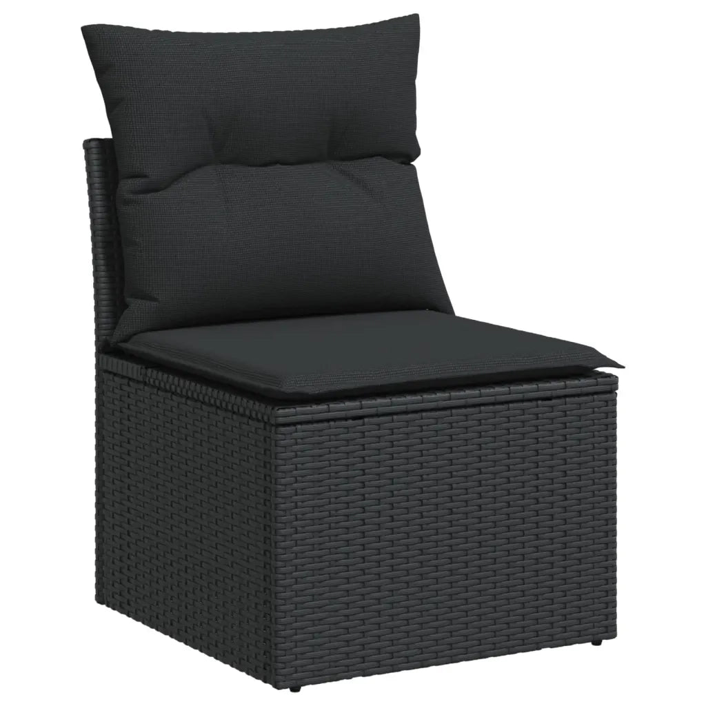 Set Divani da Giardino con Cuscini 7pz Nero Polyrattan 3224452