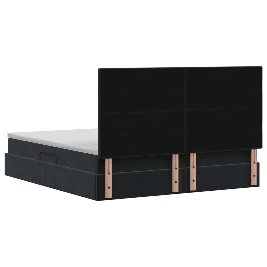 Letto con contenitore e materasso Nero 180 x 200 cm Velluto 3459647