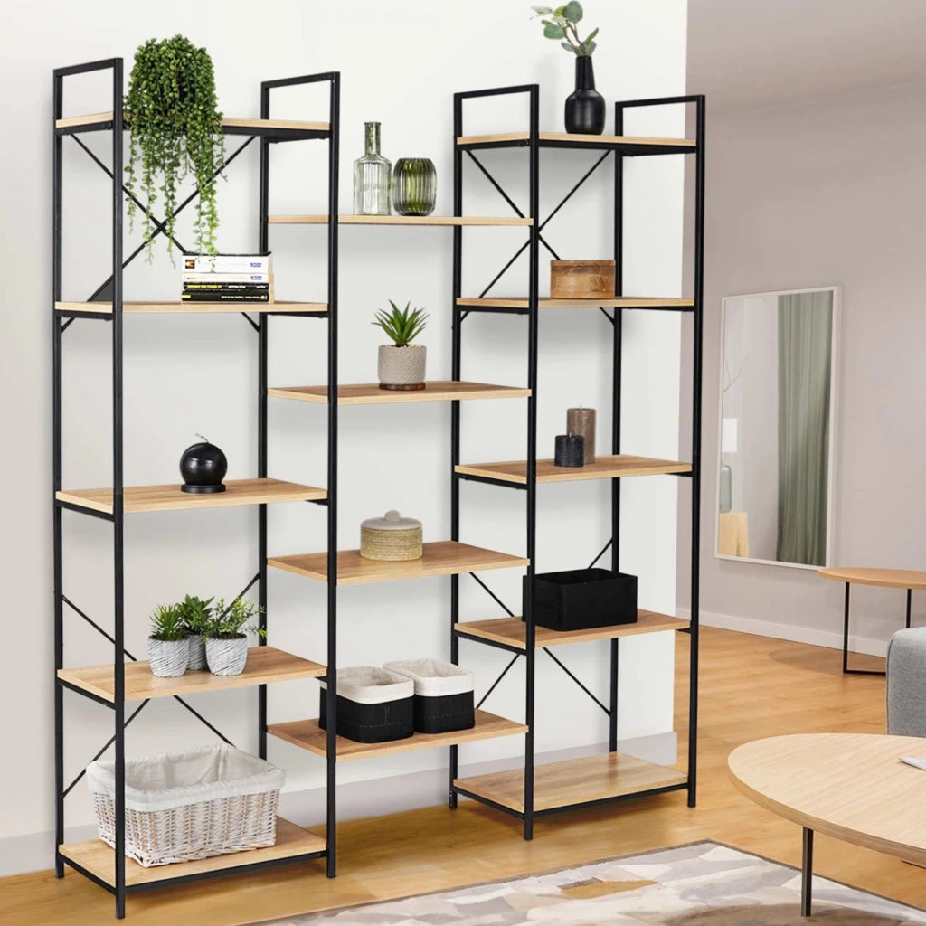 IDMarket - DETROIT libreria trio di design industriale a 5 livelli 170 cm