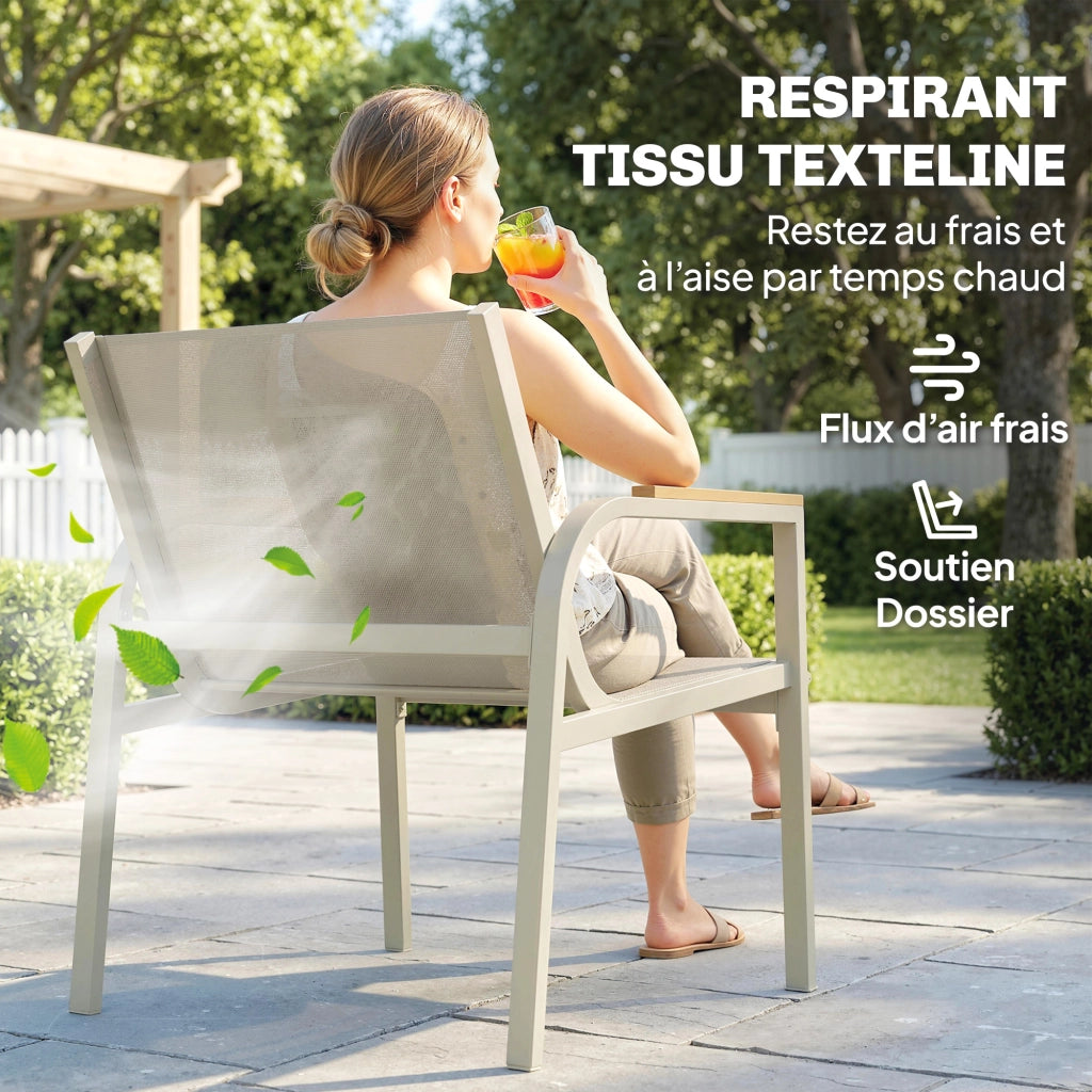 Set Salotto Giardino 4 Pezzi ¨C Xylo ¨C Divano 2 Posti, 2 Poltrone, Tavolino Vetro Verde