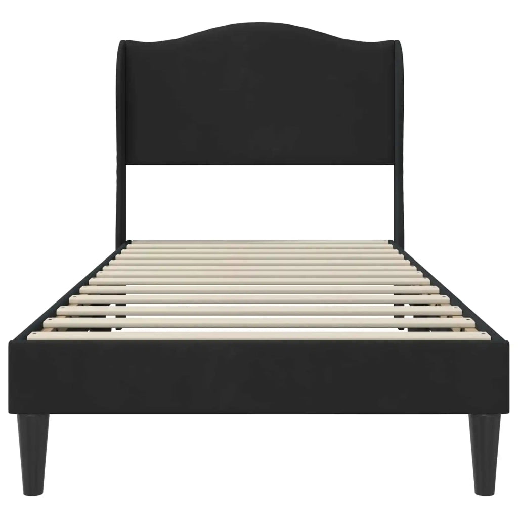 Struttura del letto con testiera-Giroletto Nero 100 x 200 cm Velluto 628742