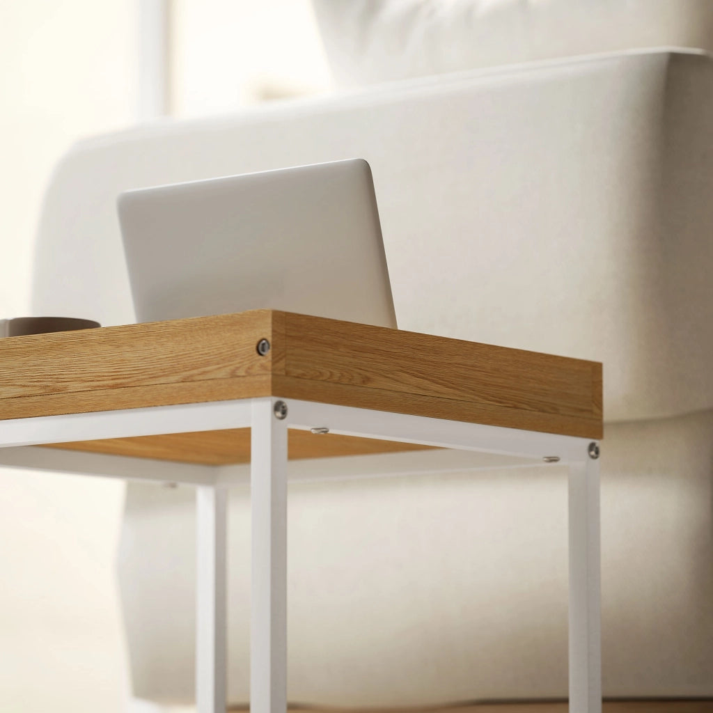 Tavolino da caff¨¨ nido 2 pezzi ¨C Minimal ¨C bianco e rovere