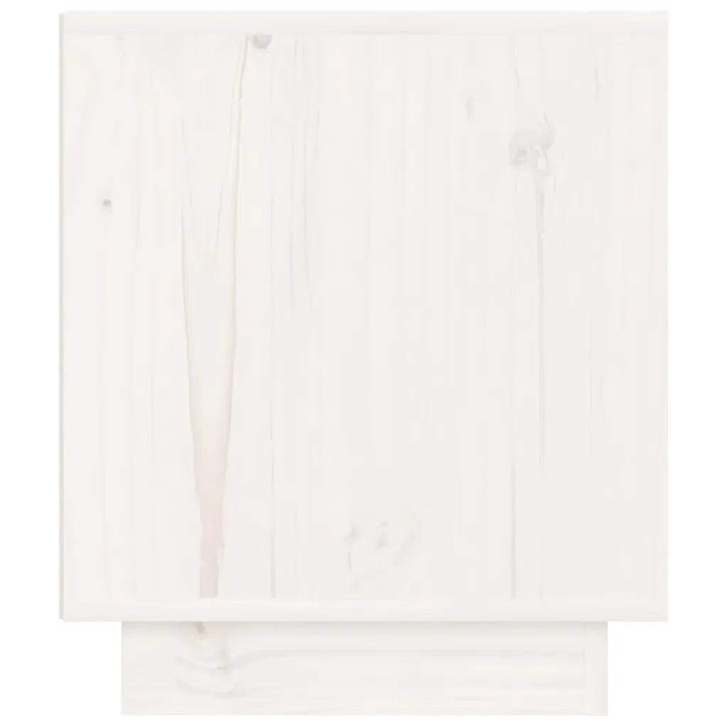 Comodino | Armadio da Notte | Mobiletto da notte Bianco 40x34x40 cm in Legno Massello di Pino