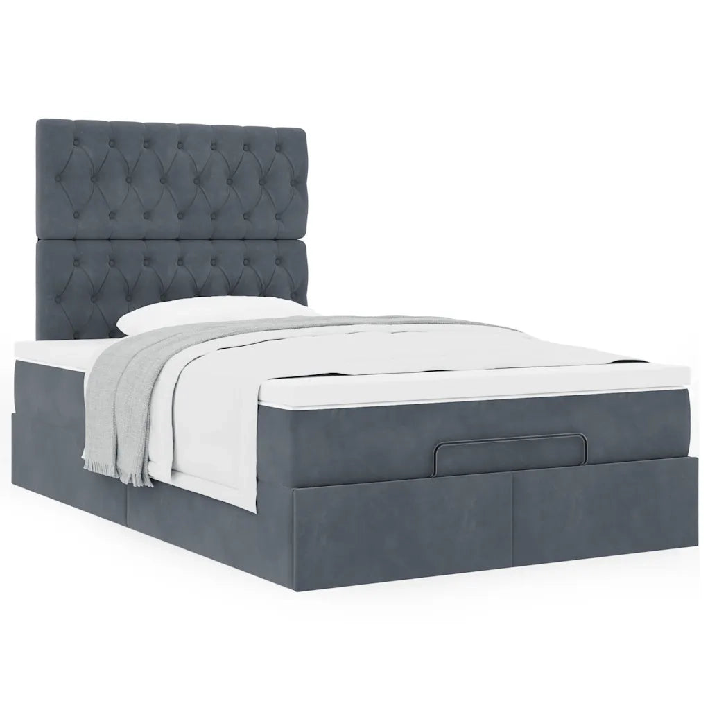 Struttura Letto Pouf con Materassi 120x200 cm Velluto 3313536