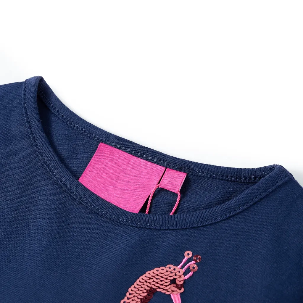 Maglietta per Bambini Maniche Lunghe Blu Marino 116 13596