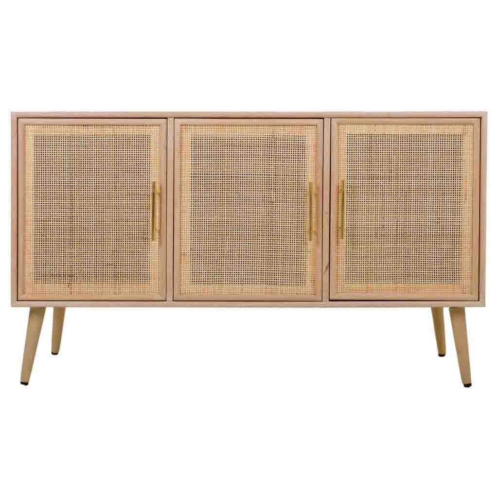 Credenza in MDF e griglia, marrone, 120x41,5x71 cm