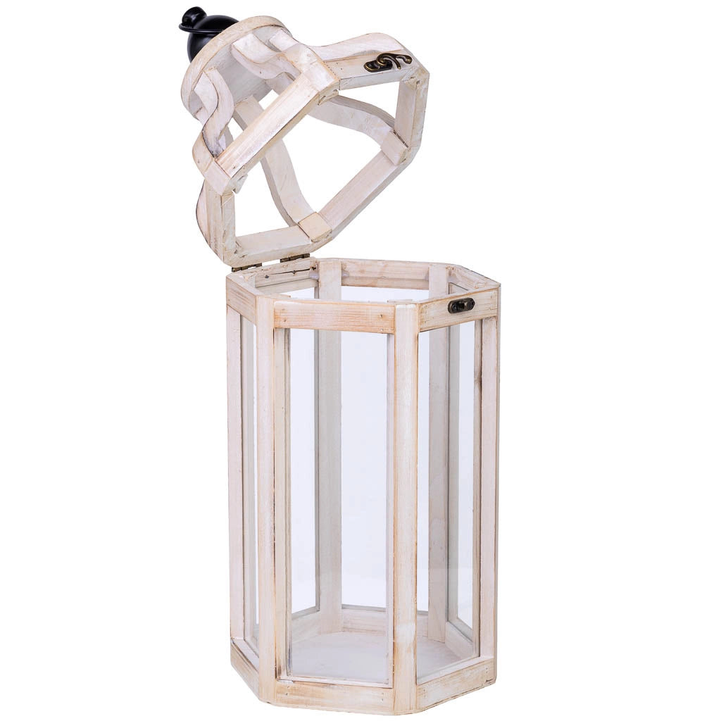 Lanterna in legno 21x19x51h cm