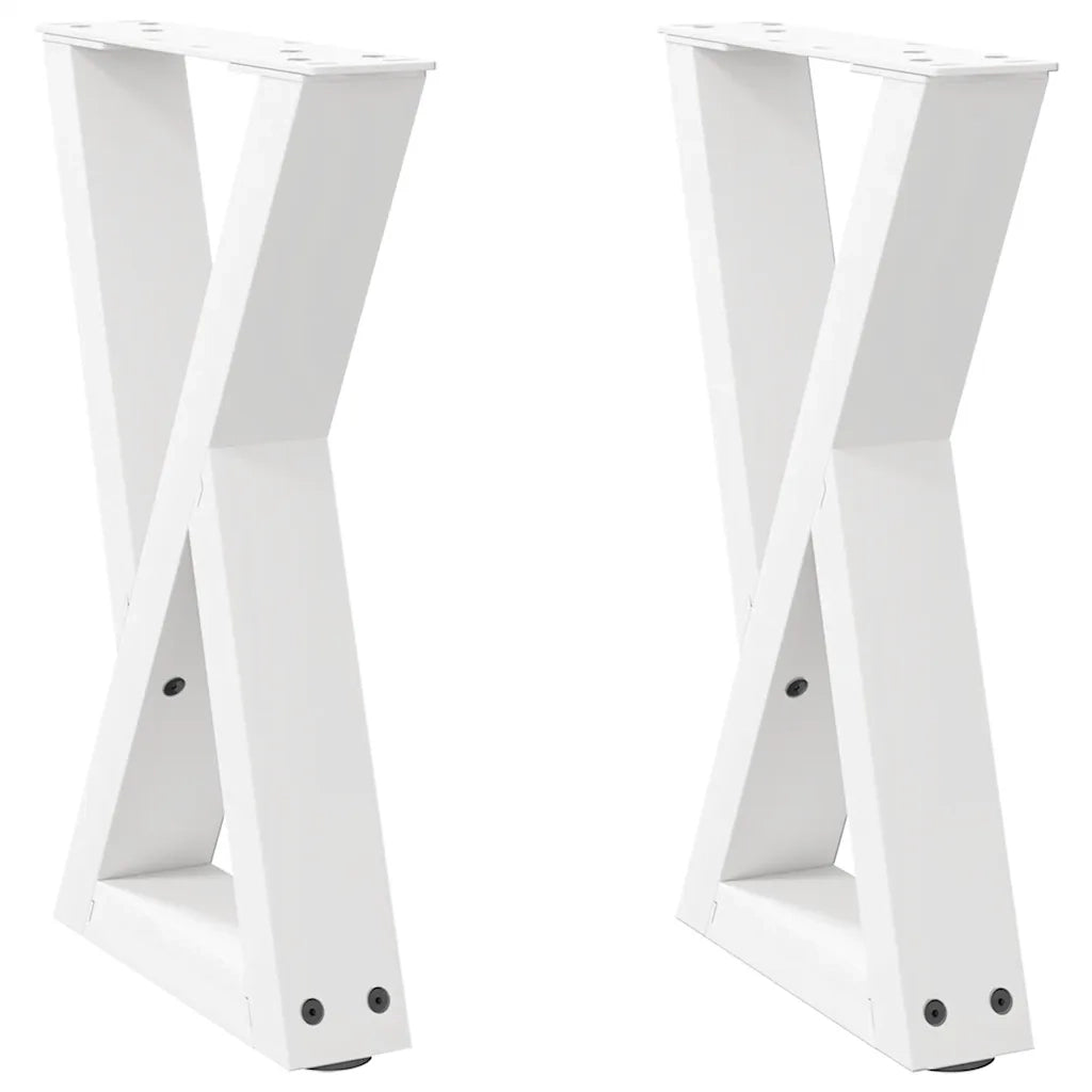 Gambe per tavolino 2 pz Bianche 28x(42-43,3) cm Acciaio 4012697