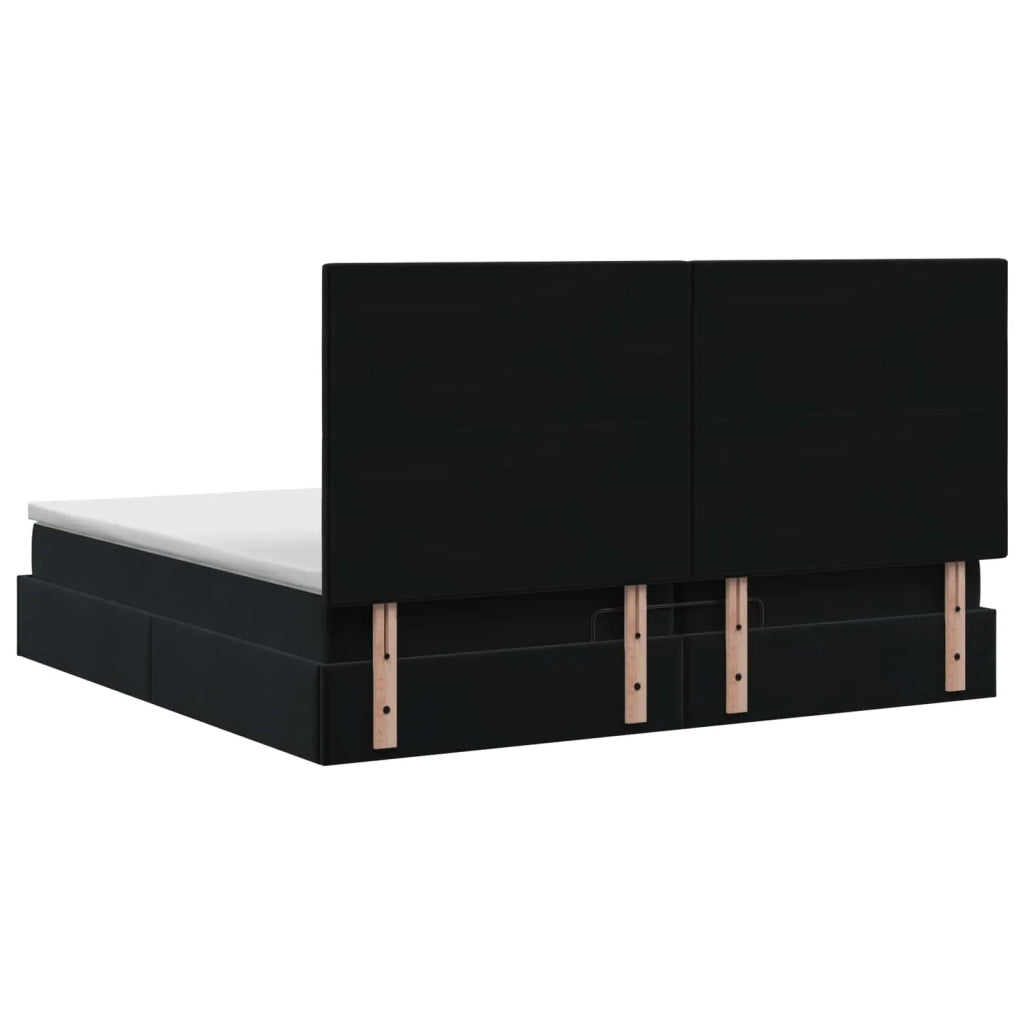Letto Ottomano con Materasso e LED Nero 200 x 200 cm Velluto 3458327