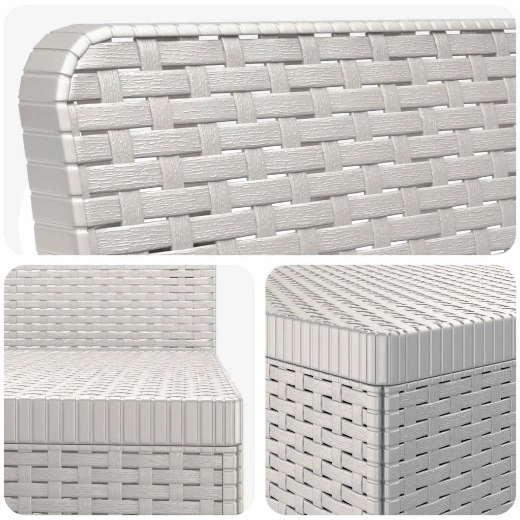 Divano da esterno-Divano da Giardino 4 posti aspetto rattan PP Bianco