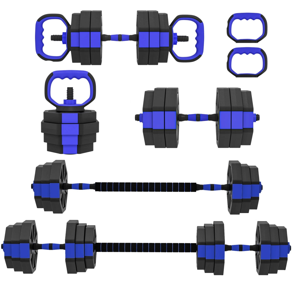 Set di Pesi da Palestra 6 in 1 ¨C Minimal ¨C Blu, Plastica e Sabbia