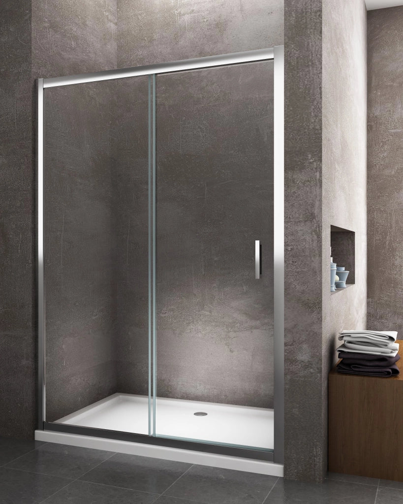 Porta doccia vetro 6 mm per installazione in nicchia Altezza 190 cm installazione reversibile cm 130-135