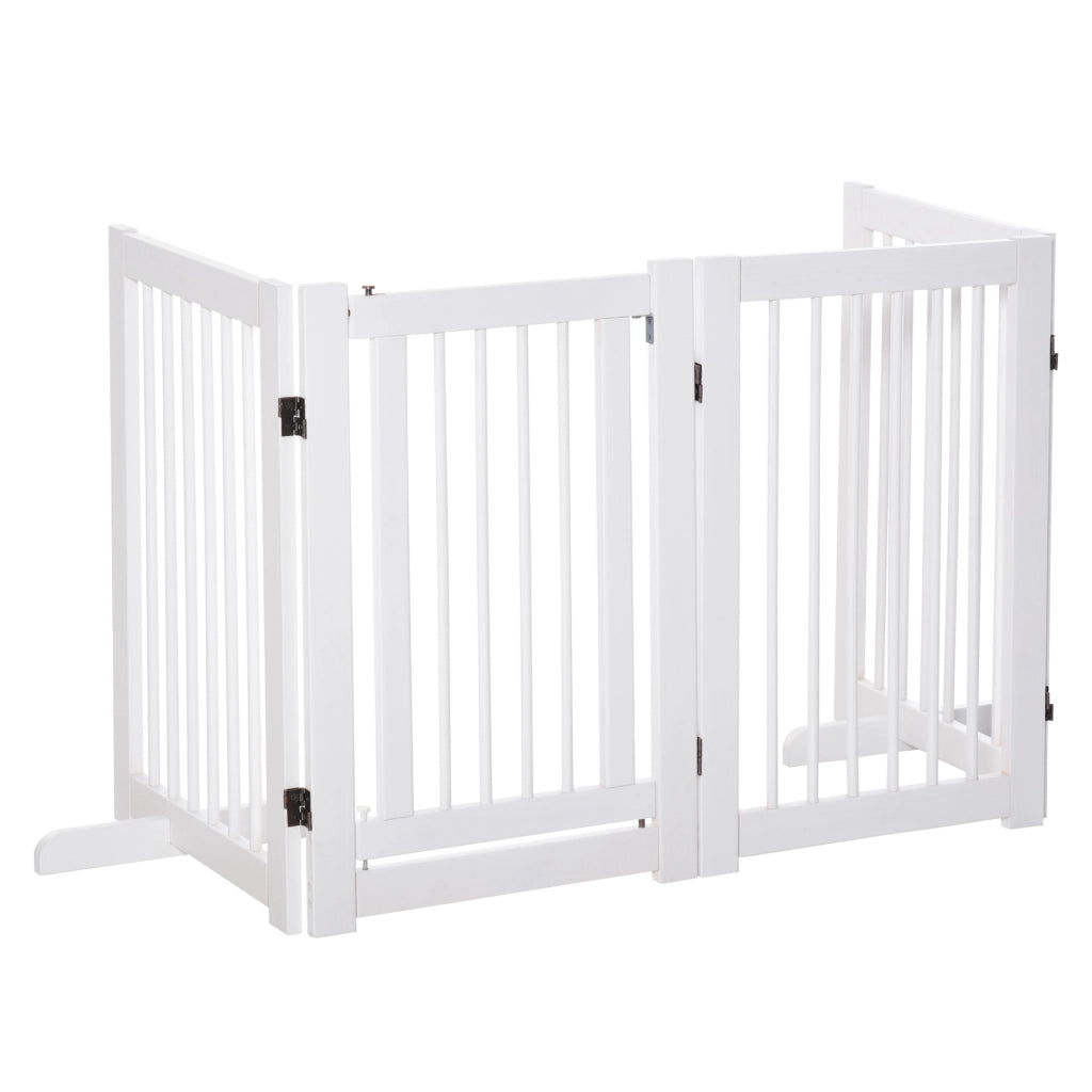 Cancello per Cani in Legno ¨C Minimal ¨C Bianco 204x75 cm