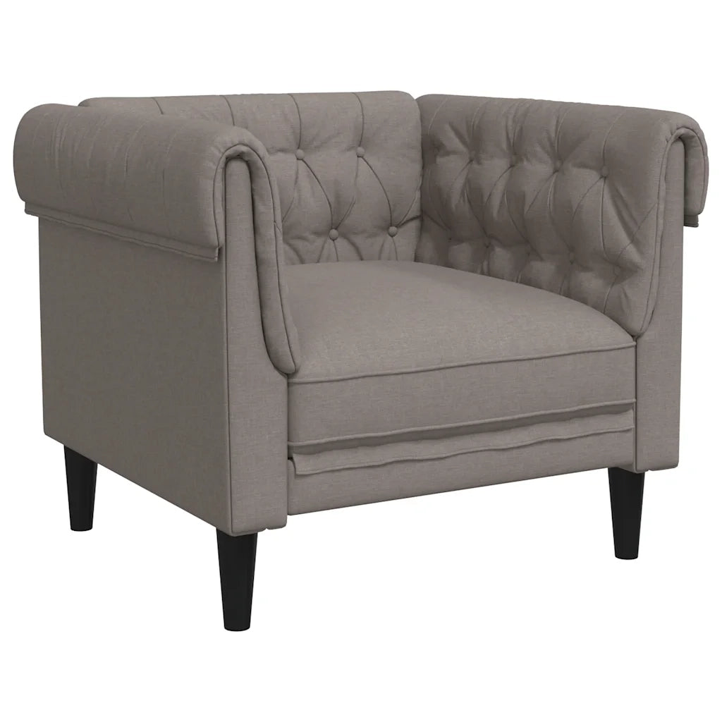 Poltrona Chesterfield Tortora in Tessuto 372543