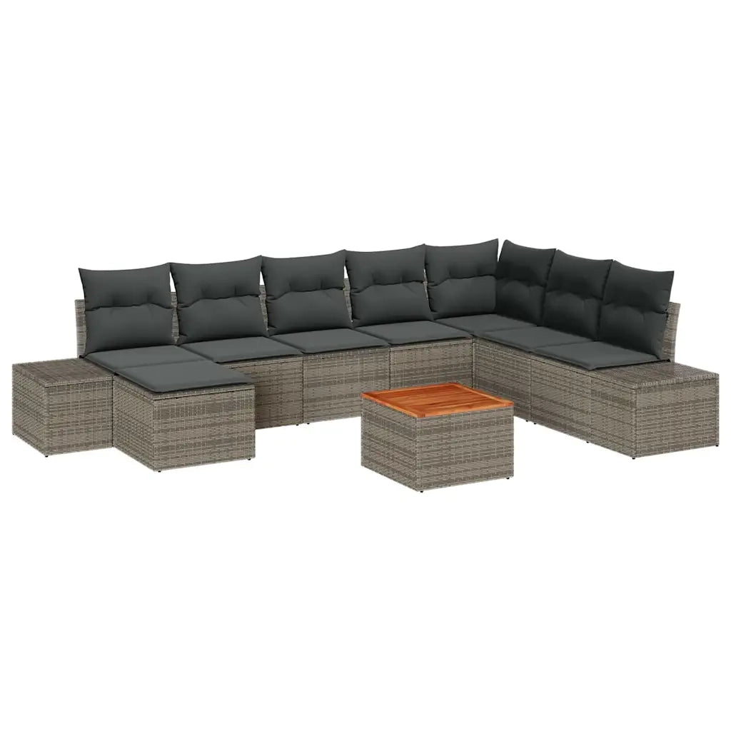 Set Divano da Giardino 9 pcs Grigio 3356662