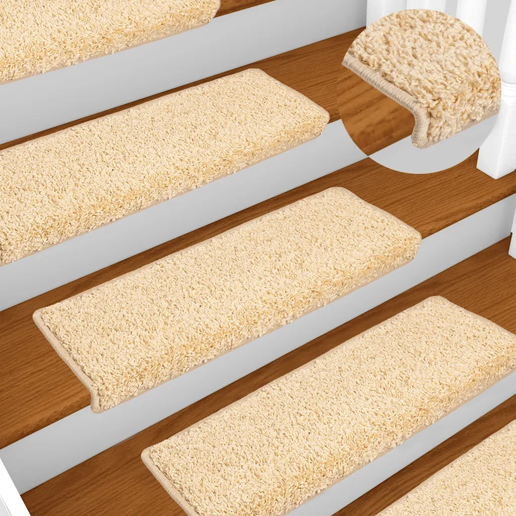 Tappetini per scale 20 pz 65x21x4 cm Crema Bordo rettangolare 3365855