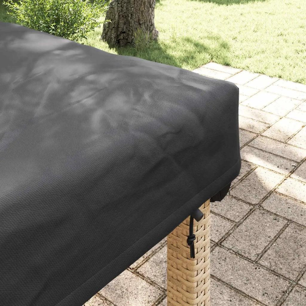 Copertura Tavolo Tinta unita Nero 202 x 102 x 15 cm Tessuto 4106120