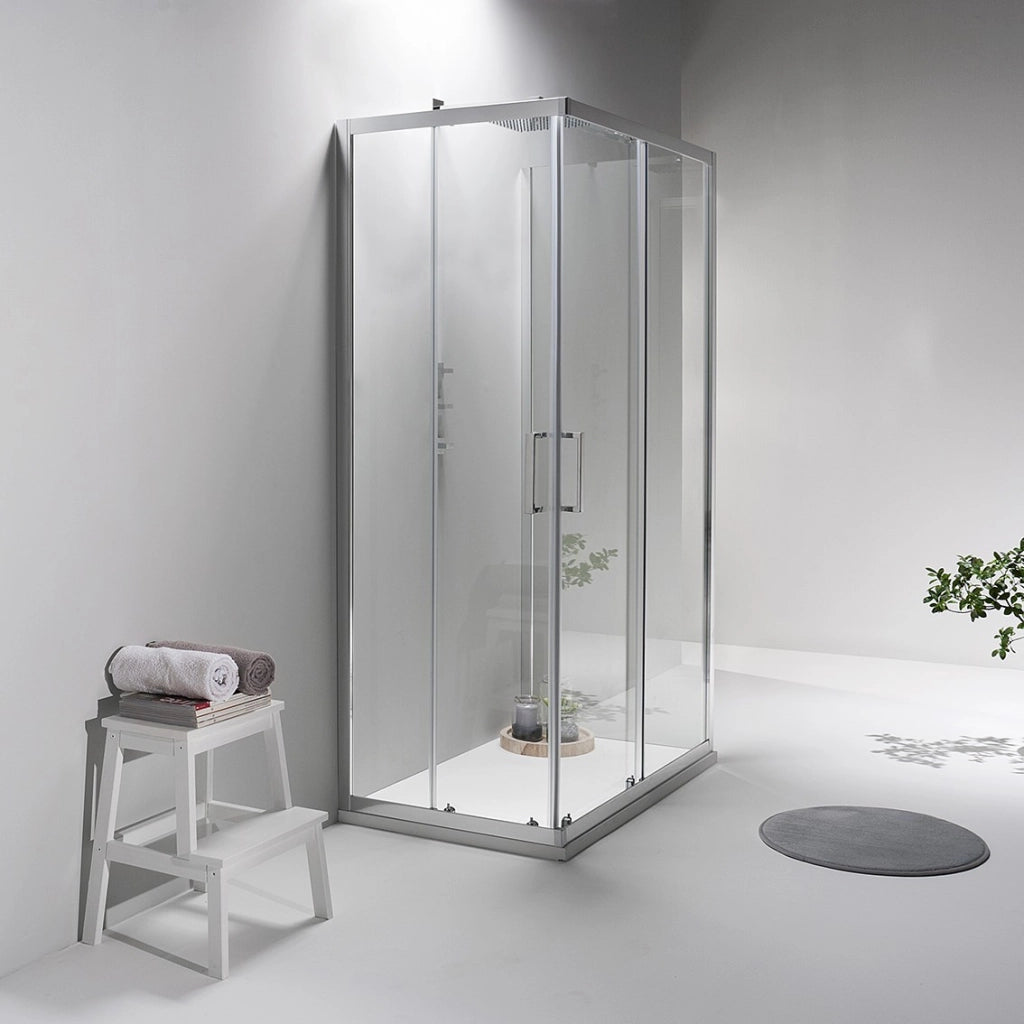 Box Doccia Elite Tre Lati 70x120x70 Cm Scorrevole Trasparente
