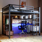 Letto gaming - Xylo - 140x200 cm LED metallo nero