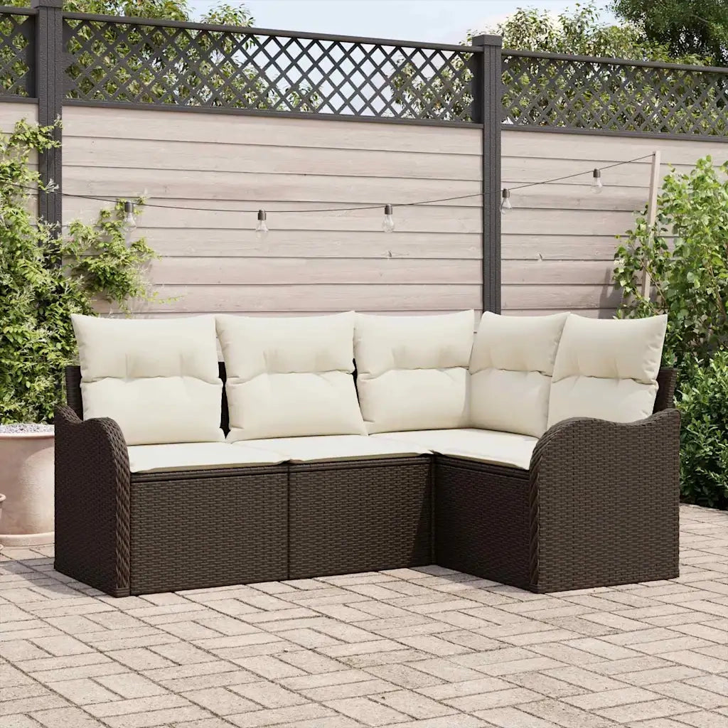 Set Divano da Giardino 4 pcs Marrone polyrattan 3354347
