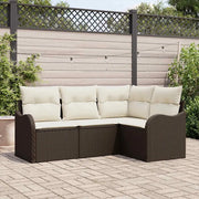 Set Divano da Giardino 4 pcs Marrone polyrattan 3354347