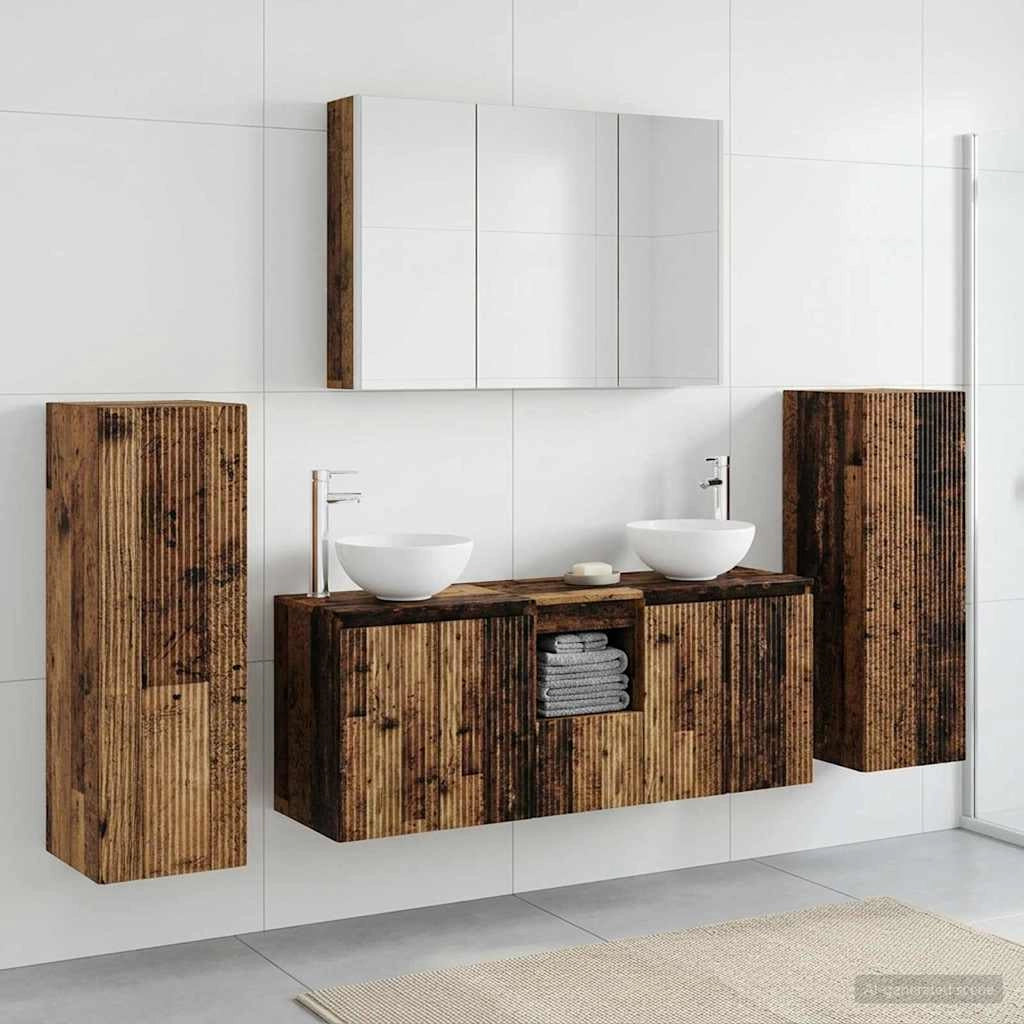 Set di mobili per il bagno 6 pz Legno antico 3407157