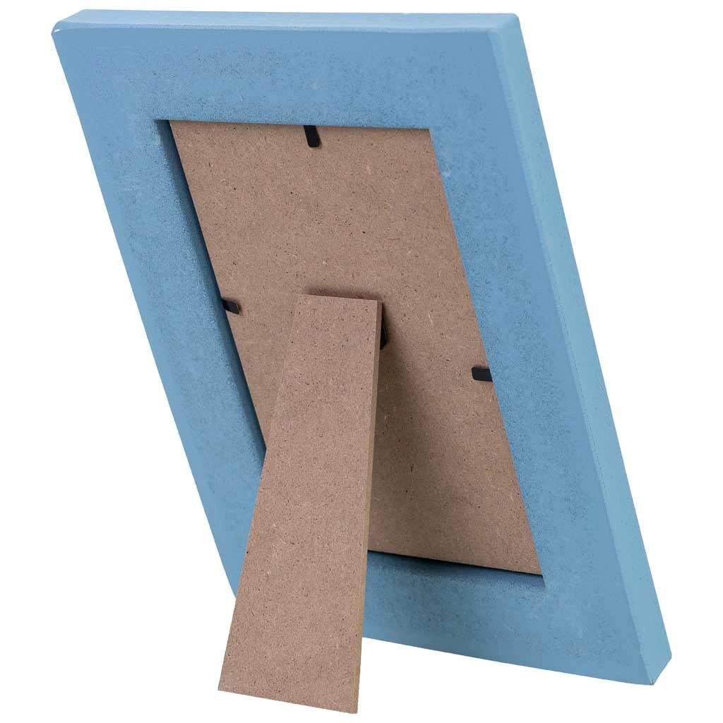 Cornice portafoto in legno, 12x15 cm, blu, 16,5x2x21,5 cm
