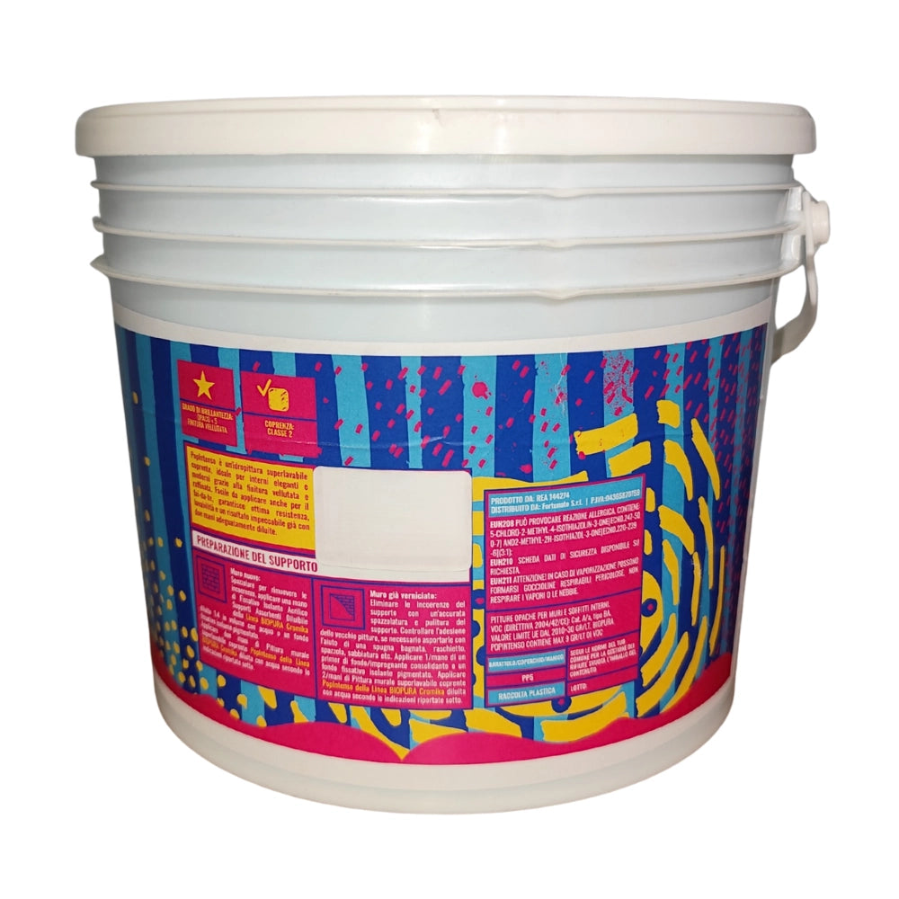 Popintenso palestra e decori interni pittura murale lavabile e coprente cromika *** formato 2.5 lt, colore- arancio s...