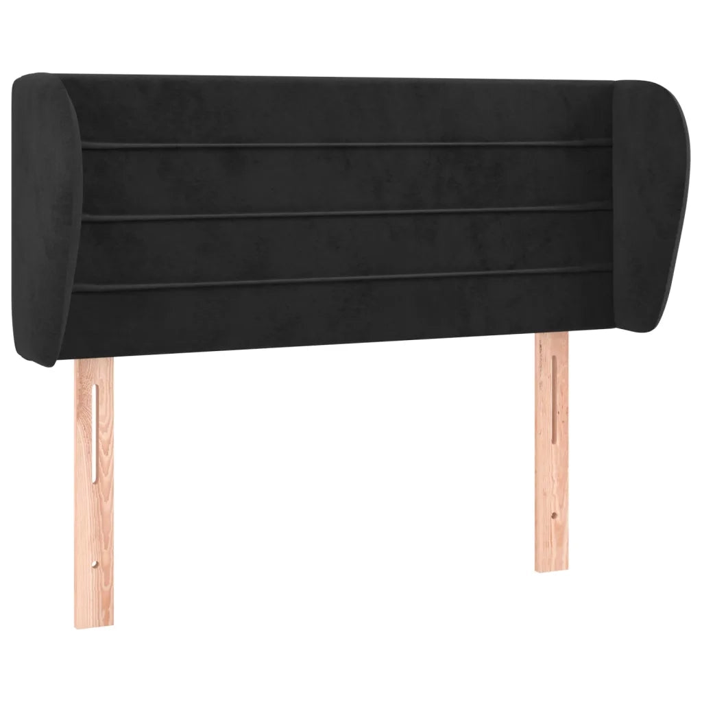Testiera ad Orecchio-Testata con Orecchie Nera 93x23x78/88 cm in Velluto 874232