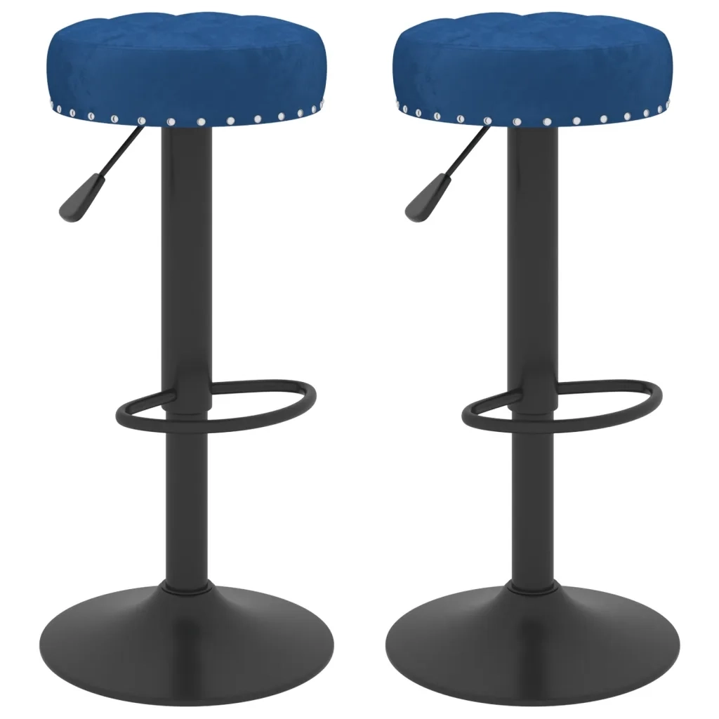 Sgabelli da Bar 2 pz Blu in Velluto 332999