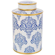 Vaso in ceramica bianca e blu, D17x27h cm