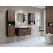 Set di 3 mobili da bagno KING – Rovere scuro e nero - 60 cm