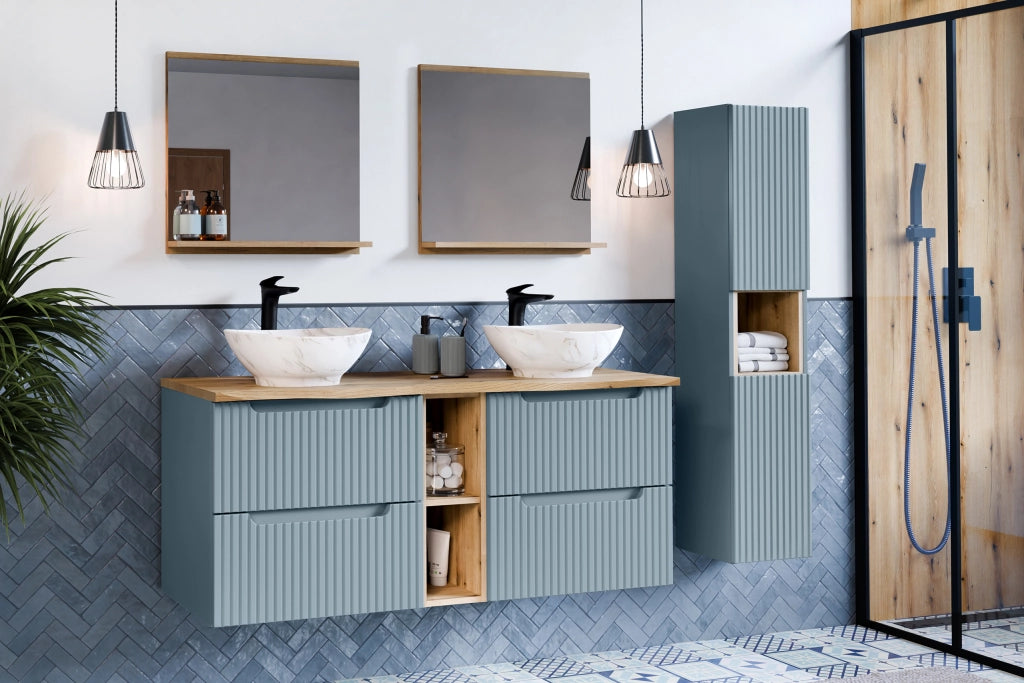 Set mobili bagno 120 cm con piano Nova Denim 120 cm