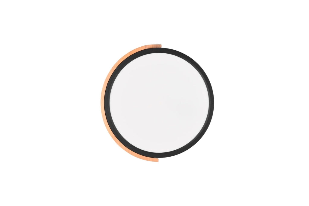 Plafoniera LED JANO 20W 3000K nera/legno chiaro RL