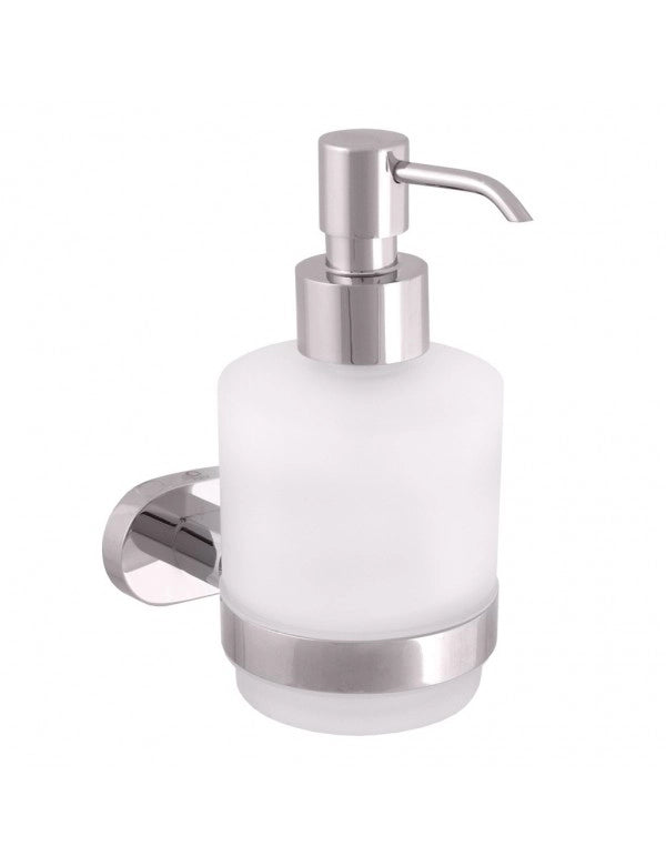 Dispenser sapone da parete YUKON in vetro e ottone cromato 200 ml