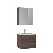 Set mobile lavabo con specchio (2 pezzi) "Side 65 v2" - 65 x 45 x 52 cm - Noce
