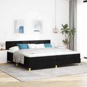 Letto a Sorgente LED con strisce LED Nero 200 x 200 cm Tessuto 3342543