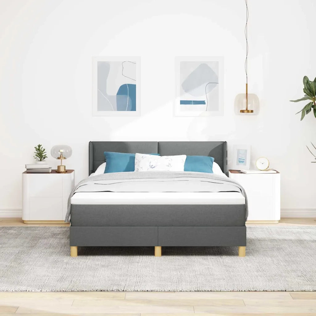 <strong>Letto a Molle< / strong> Grigio scuro 140 x 200 cm