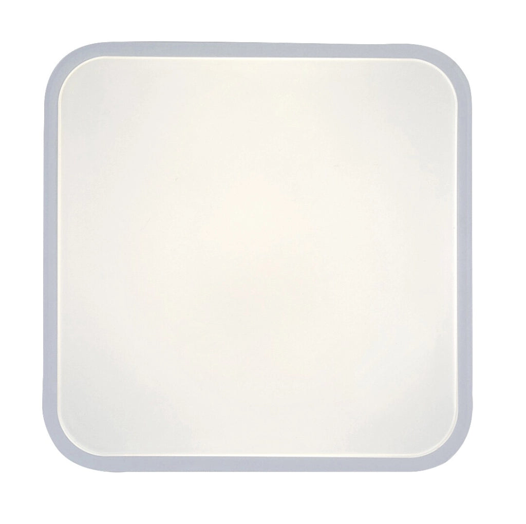 Plafoniera esterna quadrata bianca 28cm LED 18W sensore