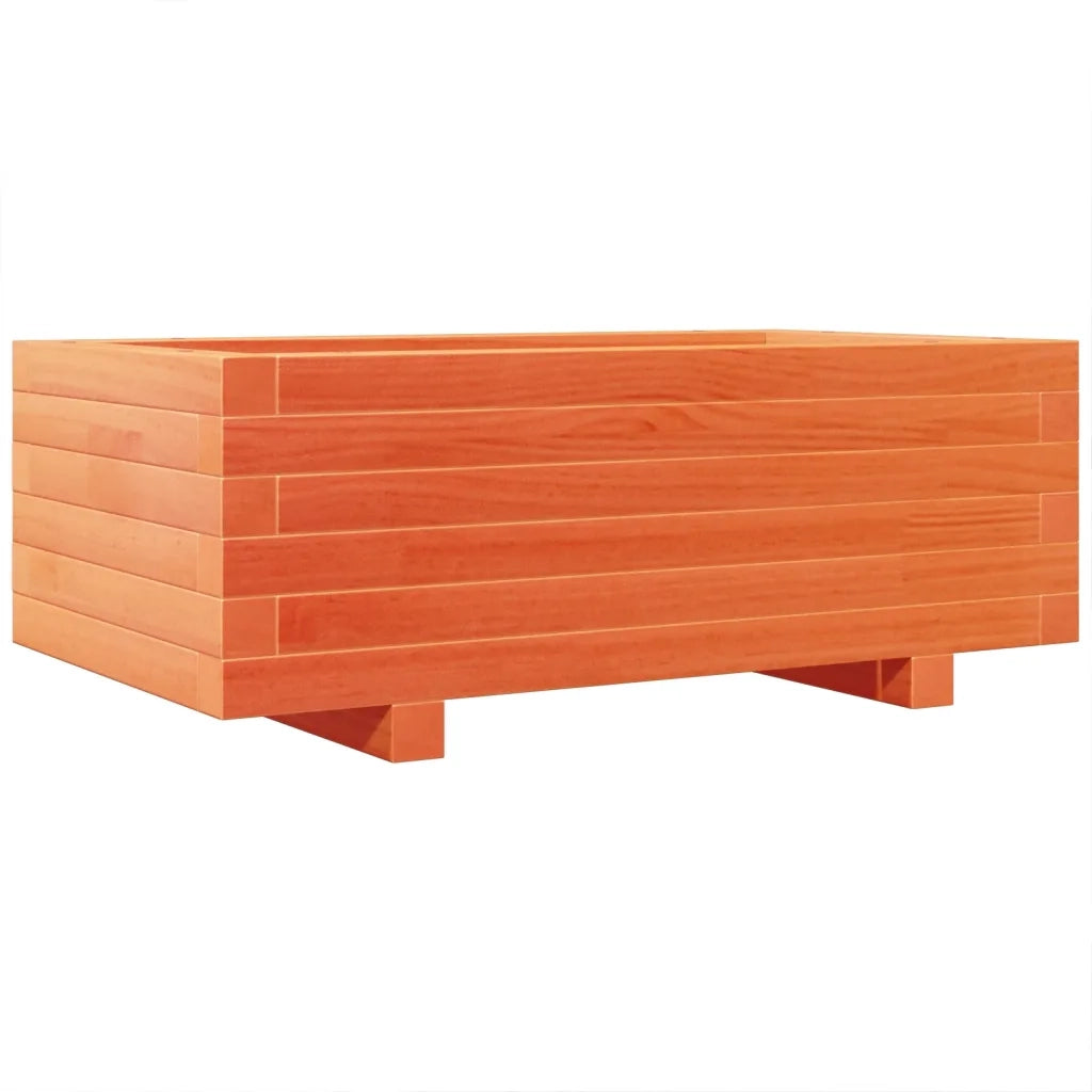 Fioriera | Cassetta per fiori | Vaso Giardino Marrone Cera 70x40x26,5cm Legno Massello Pino