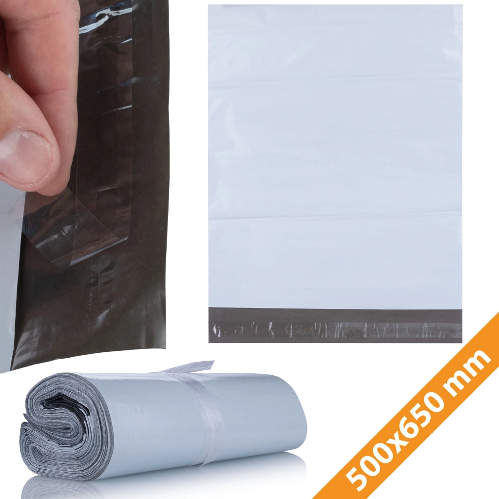 Buste da Spedizione Bianche 500 x 650 mm – Sicurezza e Resistenza | 100 Pezzi, LDPE Forte, Impermeabile
