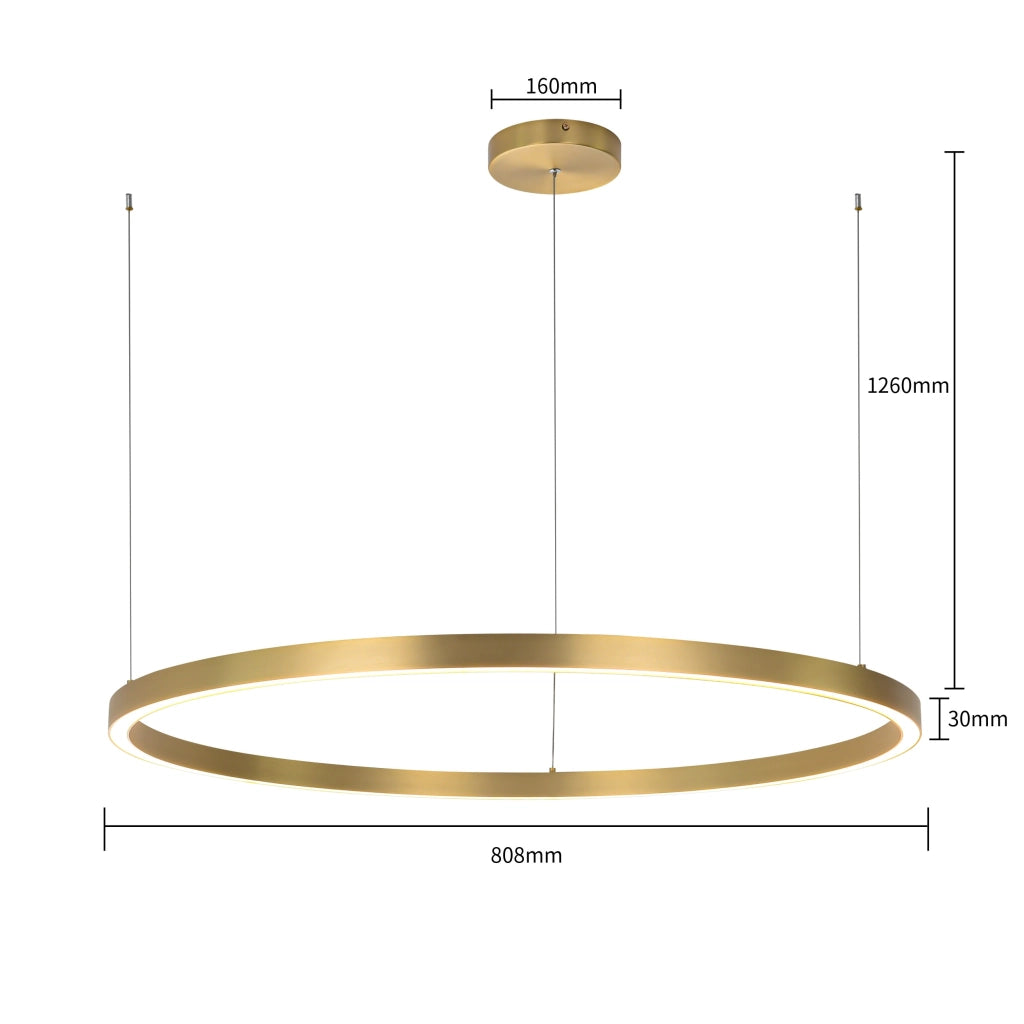 Lampada a sospensione Midway grande LED 40W oro Ø80,8