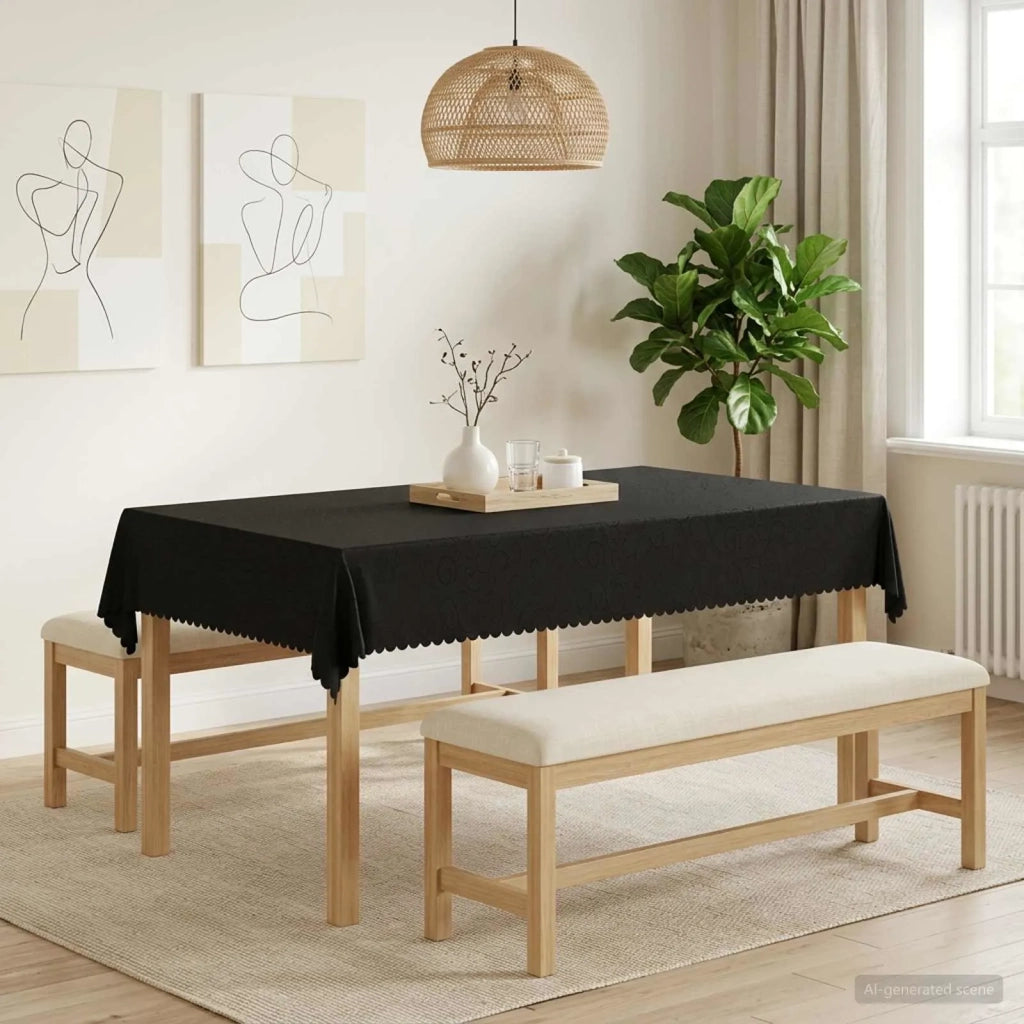 Tovaglia da Tavolo Rettangolare Grigio Scuro 140 x 200 cm 42040107