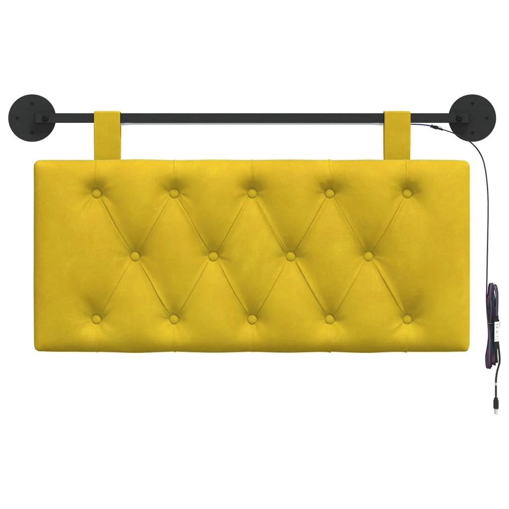 Testiera sospesa Con luce LED Giallo Velluto 3424560