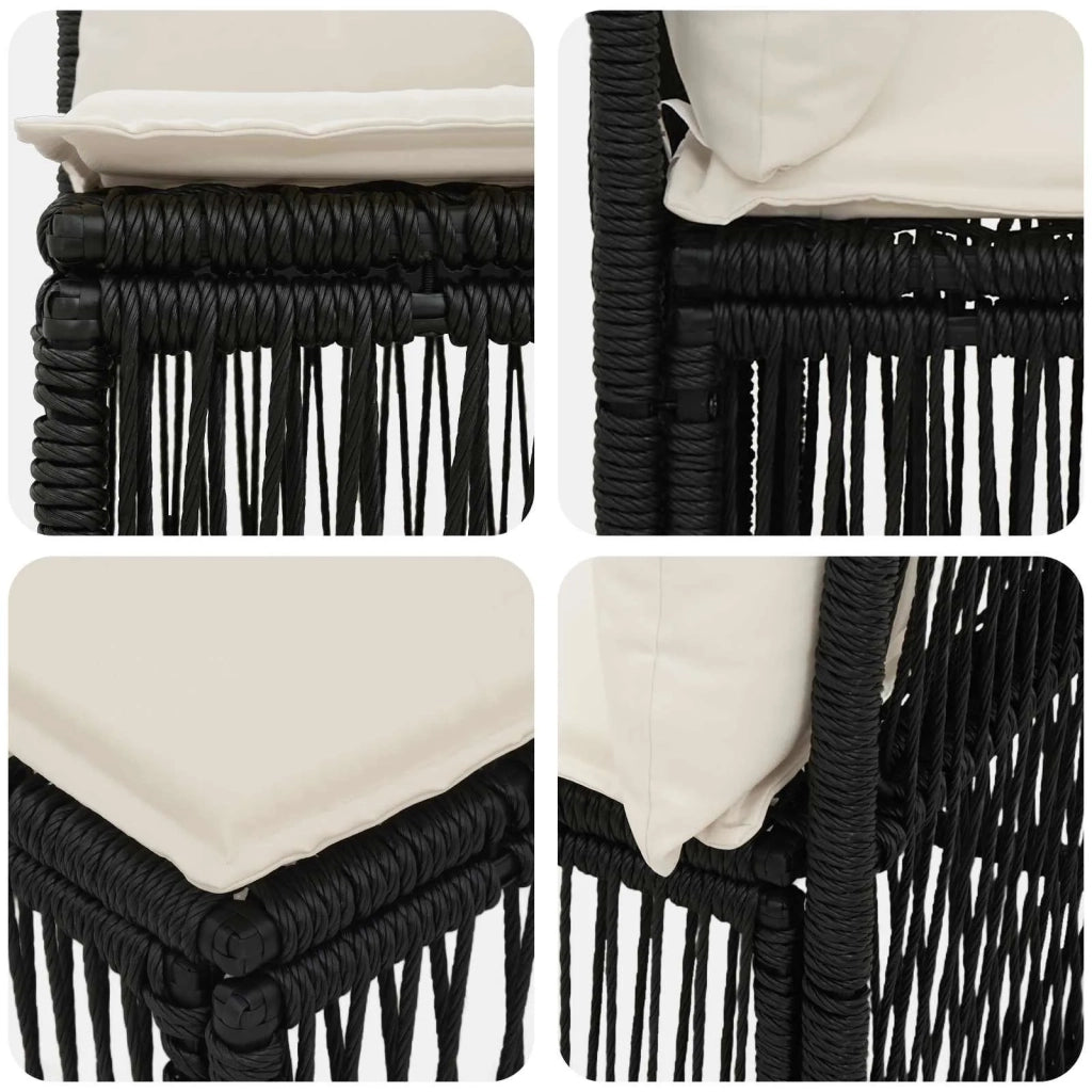 Set Divano da Giardino 5 pz Nero polyrattan 3434230
