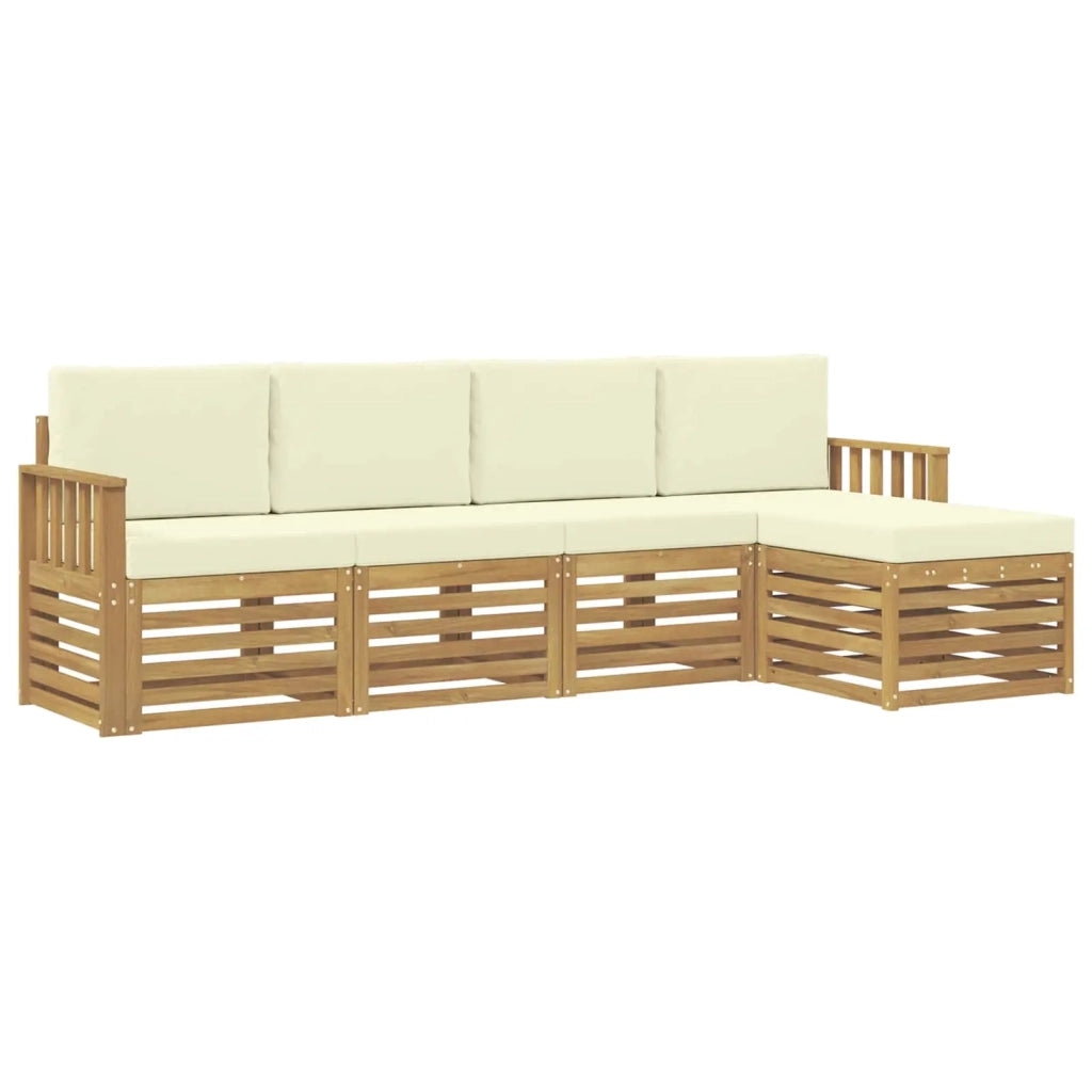 Set di divani da esterno 5 pcs Bianco e Crema 3391665