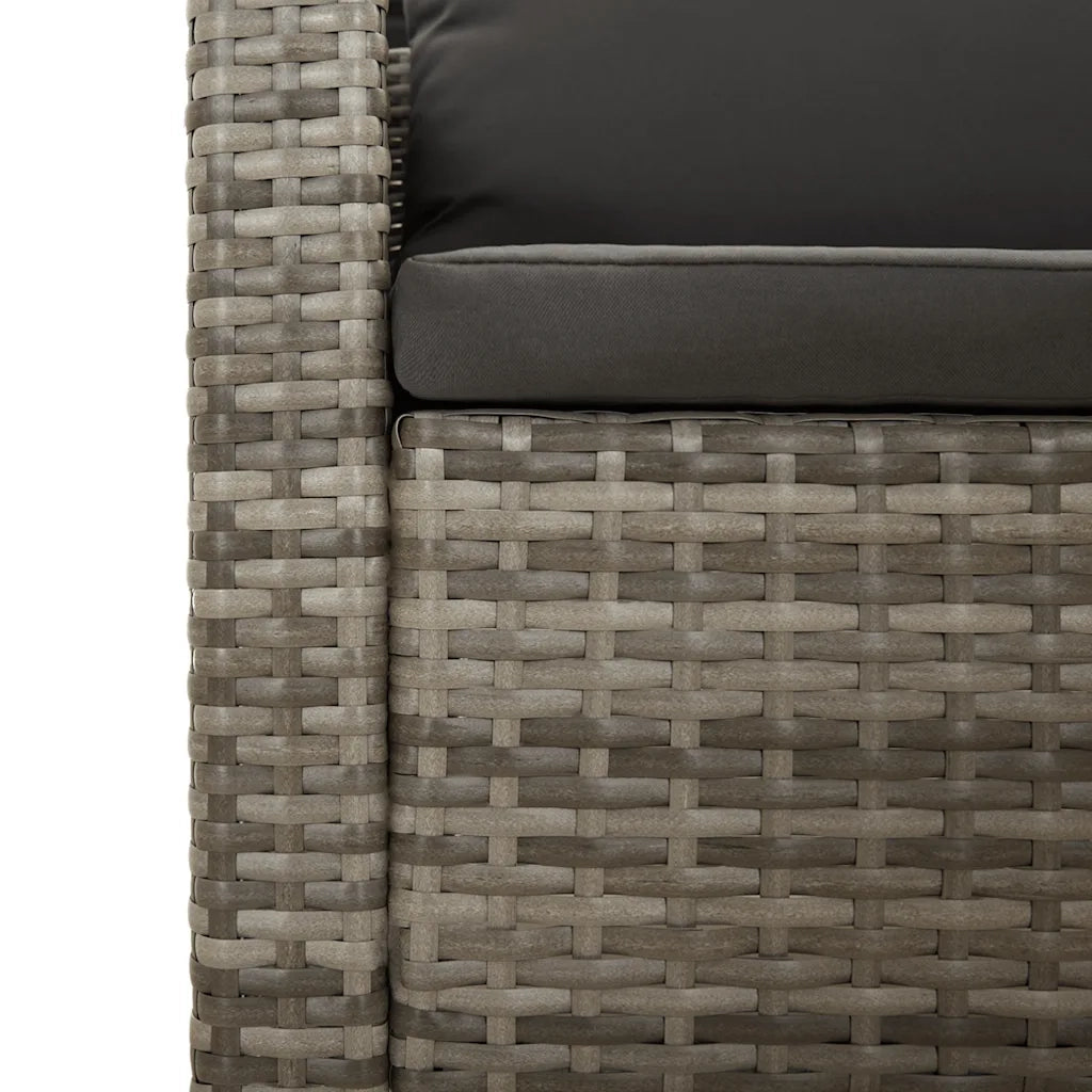 Set Divani da Giardino 3 pz con Cuscini in Polyrattan Grigio 362685