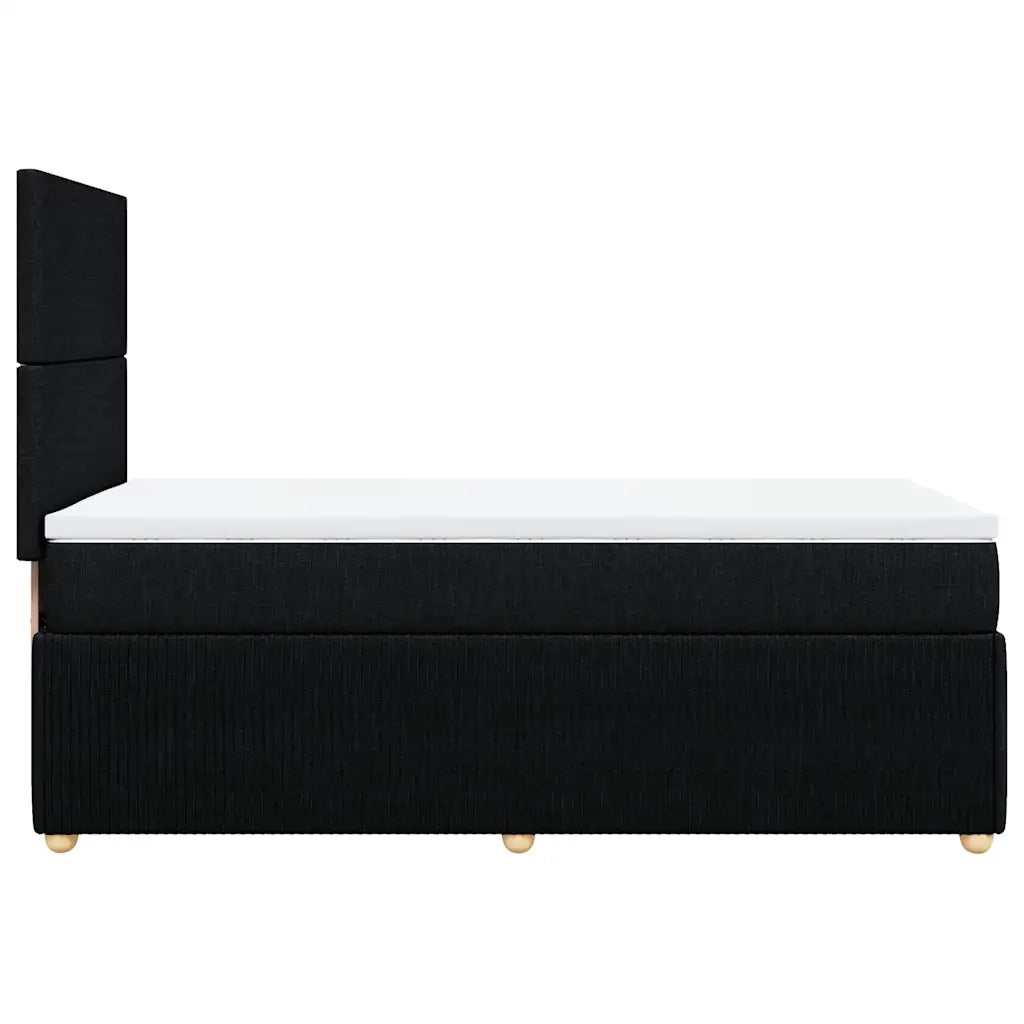 Giroletto a Molle con Materasso Nero 90x190 cm in Tessuto